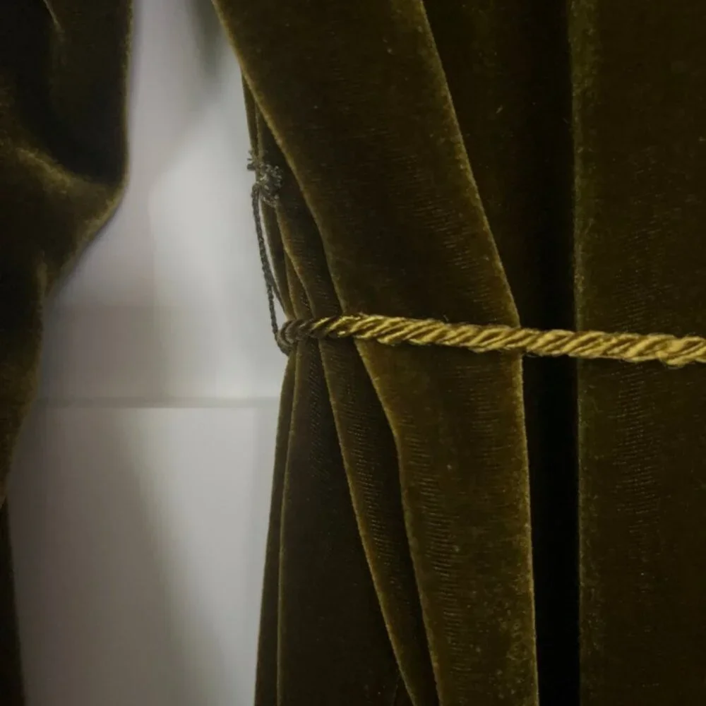 Zara Green Velvet Open Jacket Caftan Formal Dressing XS - Picture 9 of 15